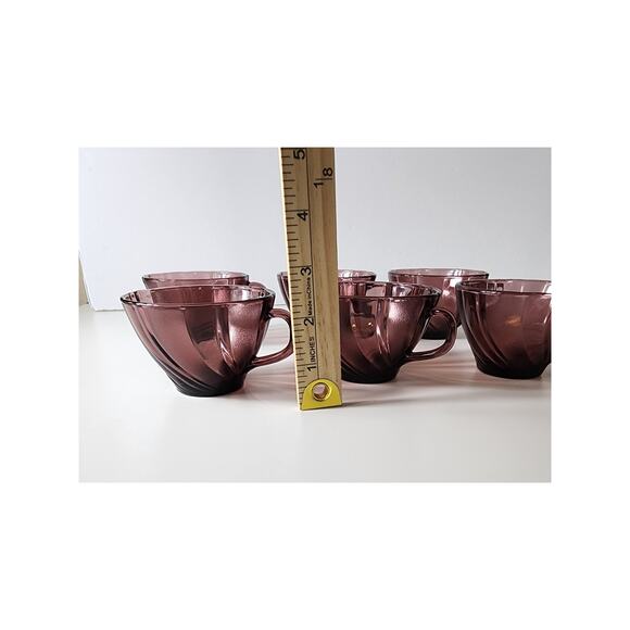 VINTAGE France Vereco Amethyst Cups - set of 6 - Picture 8 of 8